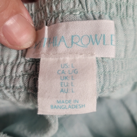 Cynthia Rowley Baby Blue Linen Blend Cropped Pullon Pants Women's Size Large - Picture 7 of 11